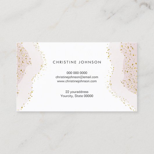 elegant roze marmer visitekaartje (Achterkant)