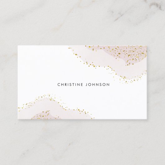 elegant roze marmer visitekaartje (Voorkant)