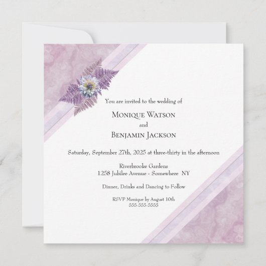 Elegant roze marmer Wedding Kaart (Achterkant)