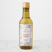 Elegant roze marmer Wedding Wijn Etiket (Voorkant)