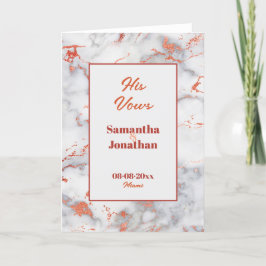 Elegant roze marmeren bruiloft zijn geloften Kaart