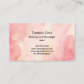 Elegant roze marmeren monogram Visitekaartje (Achterkant)