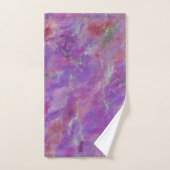 Elegant roze marmerpatroon met monogram bad handdoek (Handdoek)