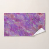 Elegant roze marmerpatroon met monogram bad handdoek (Handdoek)