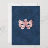 Elegant roze Masquerade Mask Quinceanera Kaart (Achterkant)