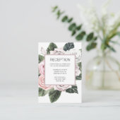 Elegant Roze Mauve Roos Bloemen Waterverf Bruiloft Informatiekaartje (Staand voorkant)