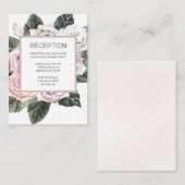 Elegant Roze Mauve Roos Bloemen Waterverf Bruiloft Informatiekaartje (Voorkant / Achterkant)