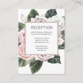 Elegant Roze Mauve Roos Bloemen Waterverf Bruiloft Informatiekaartje (Voorkant)