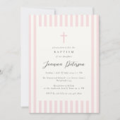 Elegant roze meisje doop kaart (Voorkant)