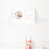 Elegant Roze Meisje God Bless Foto Spandoek (Insitu)