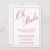 Elegant roze meisje Modern Simple Baby shower Kaart (Voorkant)