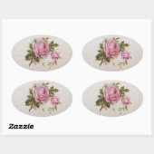 Elegant Roze Meisje  Schattige Roos Ovale Sticker (Vel)