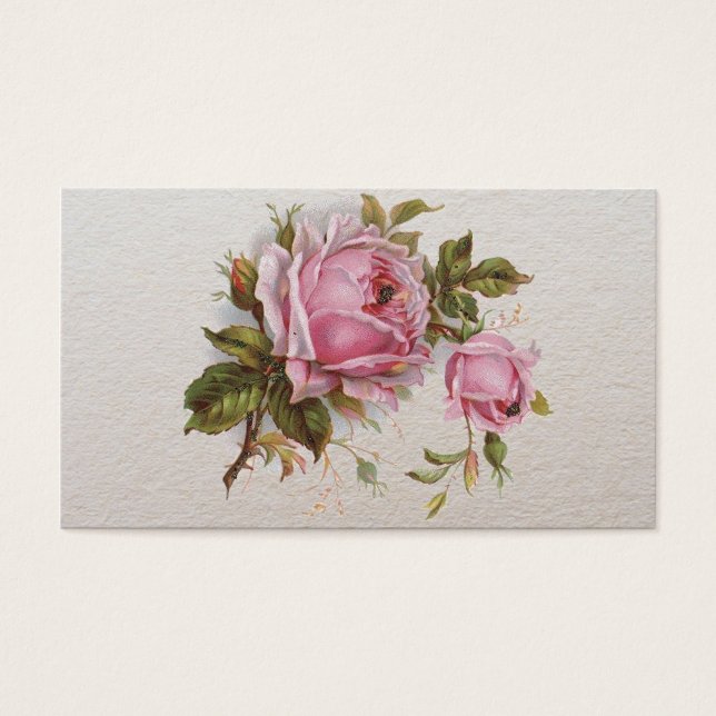 Elegant Roze Meisje  Schattige Roos Visitekaartje (Voorkant)