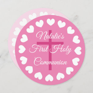 Elegant roze meisje's eerste heilige communistisch kaart