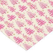 Elegant roze met gouden kerstbomen lange tafelloper (Hoek)