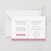 Elegant  roze met logo business dank u notitiekaartje (Achterkant)