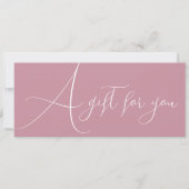 Elegant roze met logo vrouwelijk cadeaubon kaart (Voorkant)