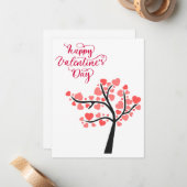 Elegant roze met witte Valentijnsdag kaart Notitiekaartje (Voorkant / Achterkant in situ)