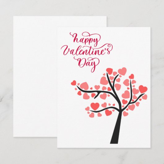 Elegant roze met witte Valentijnsdag kaart Notitiekaartje (Voorkant / Achterkant)