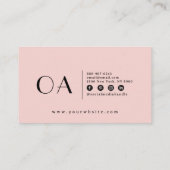 Elegant Roze Minimalist Boho Chic Modern Girly Visitekaartje (Achterkant)