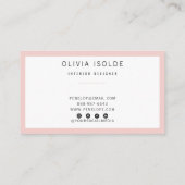 Elegant Roze Minimalist Modern Boho Girly Trendy Visitekaartje (Achterkant)