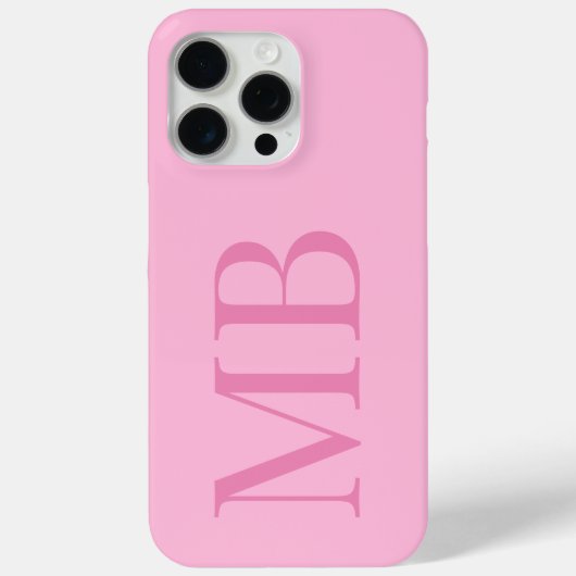 Elegant Roze Minimalistisch Initiaal Monogram Case-Mate iPhone Case (Achterkant)