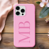 Elegant Roze Minimalistisch Initiaal Monogram Case-Mate iPhone Case
