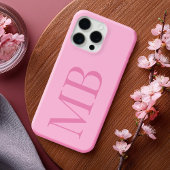 Elegant Roze Minimalistisch Initiaal Monogram Case-Mate iPhone Case