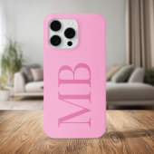 Elegant Roze Minimalistisch Initiaal Monogram Case-Mate iPhone Case