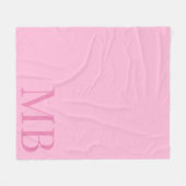 Elegant Roze Minimalistisch Initiaal Monogram Fleece Deken (Voorkant (Horizontaal))