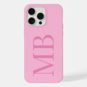 Elegant Roze Minimalistisch Initiaal Monogram iPhone 15 Pro Max Case