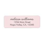 Elegant roze minimalistisch retouradreslabel etiket (Voorkant)