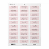 Elegant roze minimalistisch retouradreslabel etiket (Full Sheet)