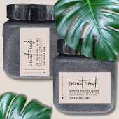 Elegant roze minimalistische kaars productlabel rechthoekige sticker