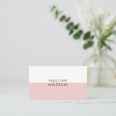 Elegant Roze Minimalistische QR Code Modern Boho G Visitekaartje (Staand voorkant)