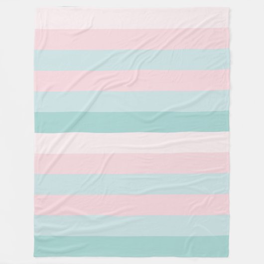 Elegant roze mint Green Striped Moderne Sjabloon Fleece Deken (Voorkant)