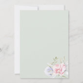 Elegant roze mint groen lila bloemenbruiloft kaart (Achterkant)