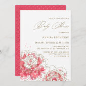 Elegant roze modern Baby shower van pruimen Kaart (Voorkant / Achterkant)