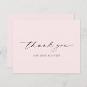 Elegant Roze Modern Budget Business Dank u kaart (Voorkant / Achterkant)