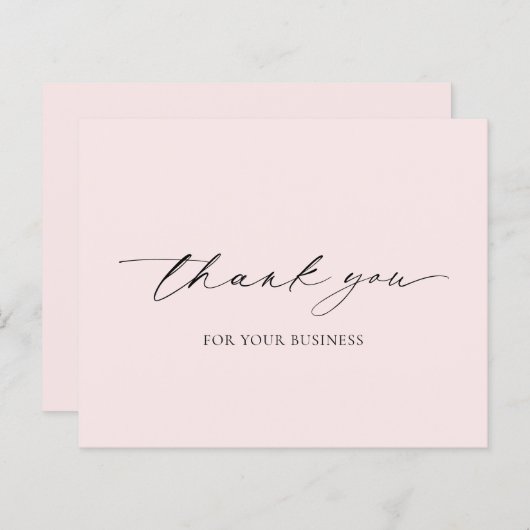 Elegant Roze Modern Budget Business Dank u kaart (Voorkant / Achterkant)