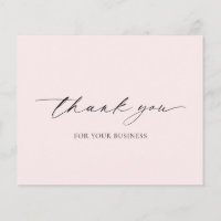 Elegant Roze Modern Budget Business Dank u kaart