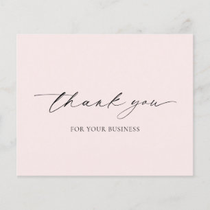 Elegant Roze Modern Budget Business Dank u kaart