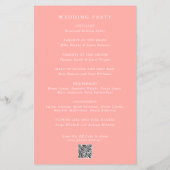 Elegant roze modern budget huwelijksprogramma (Achterkant)