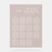 Elegant Roze Modern Script Monogram Trouwstoel Acryl Bord (Voorkant)