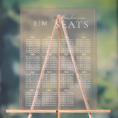 Elegant Roze Modern Script Monogram Trouwstoel Acryl Bord (Neutraal)