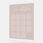 Elegant Roze Modern Script Monogram Trouwstoel Acryl Bord (Hoek)