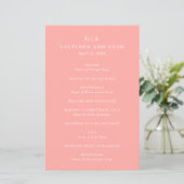 Elegant Roze Modern Trouwprogramma (Staand voorkant)