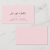 Elegant roze moderne, professionele Script Plain L Visitekaartje (Voorkant / Achterkant)