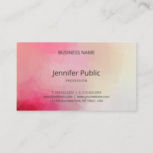 Elegant roze moderne Sjabloon Handgeschreven naam Visitekaartje (Achterkant)