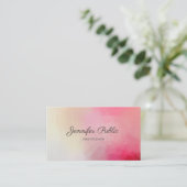 Elegant roze moderne Sjabloon Handgeschreven naam Visitekaartje (Staand voorkant)